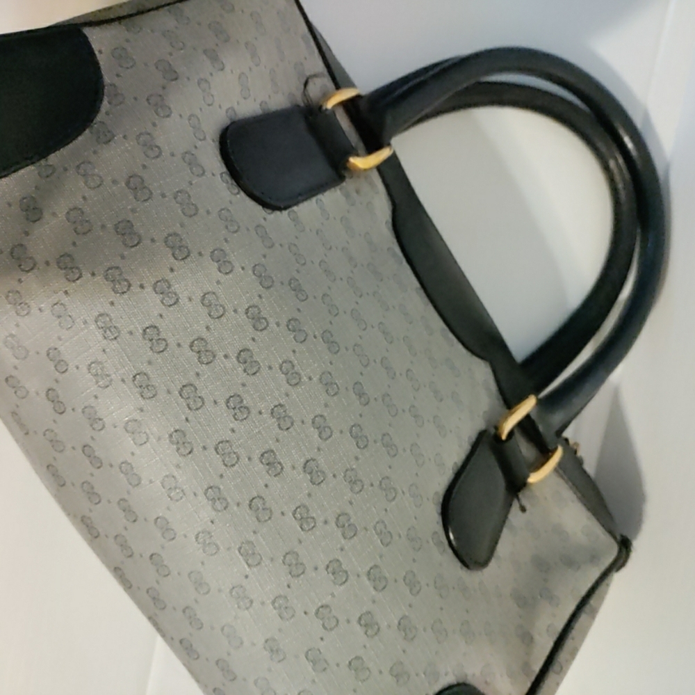 GUCCI 70s Vintage Boston Bag – Blue GG Monogram Leather Handbag - Picture 6 of 16